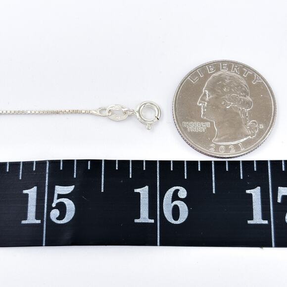 Vintage AGI Sterling Silver 925 Italy Box Chain Necklace 16” - Picture 2 of 3